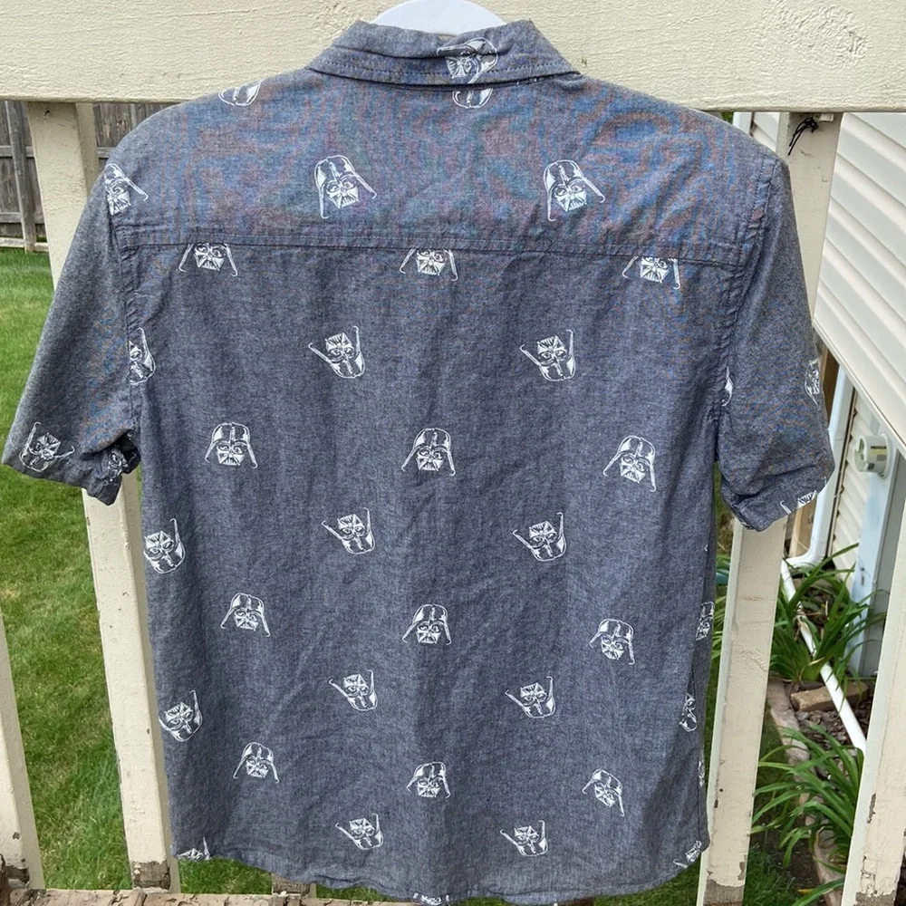 Authentic Star Wars Darth Vader Button Down Men’s Size Small Boys Large … - Picture 5 of 11
